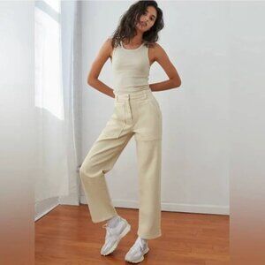 Aritzia Wilfred Free Modern Utility High Rise Straight Leg Pants Birch Size 0